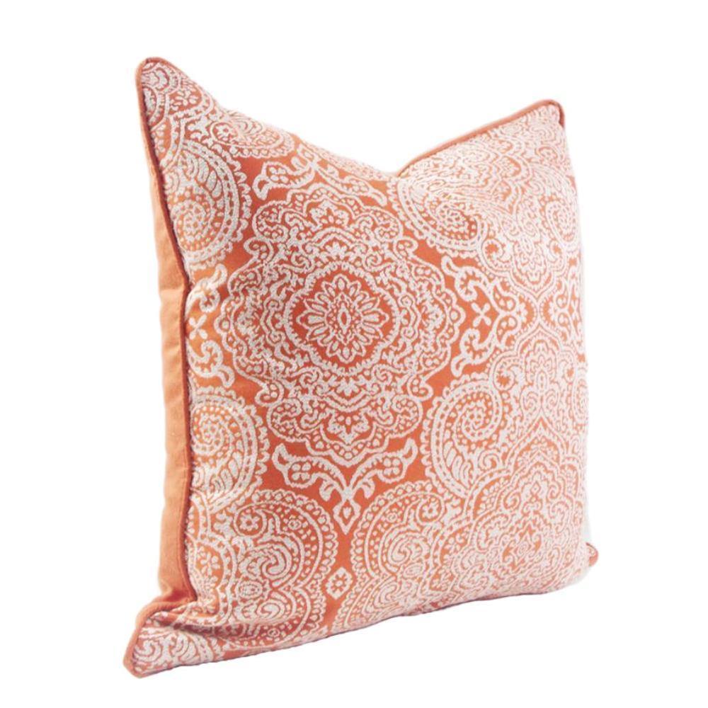 Classic Patterned Orange Cushion Cover - Nordic Side - 