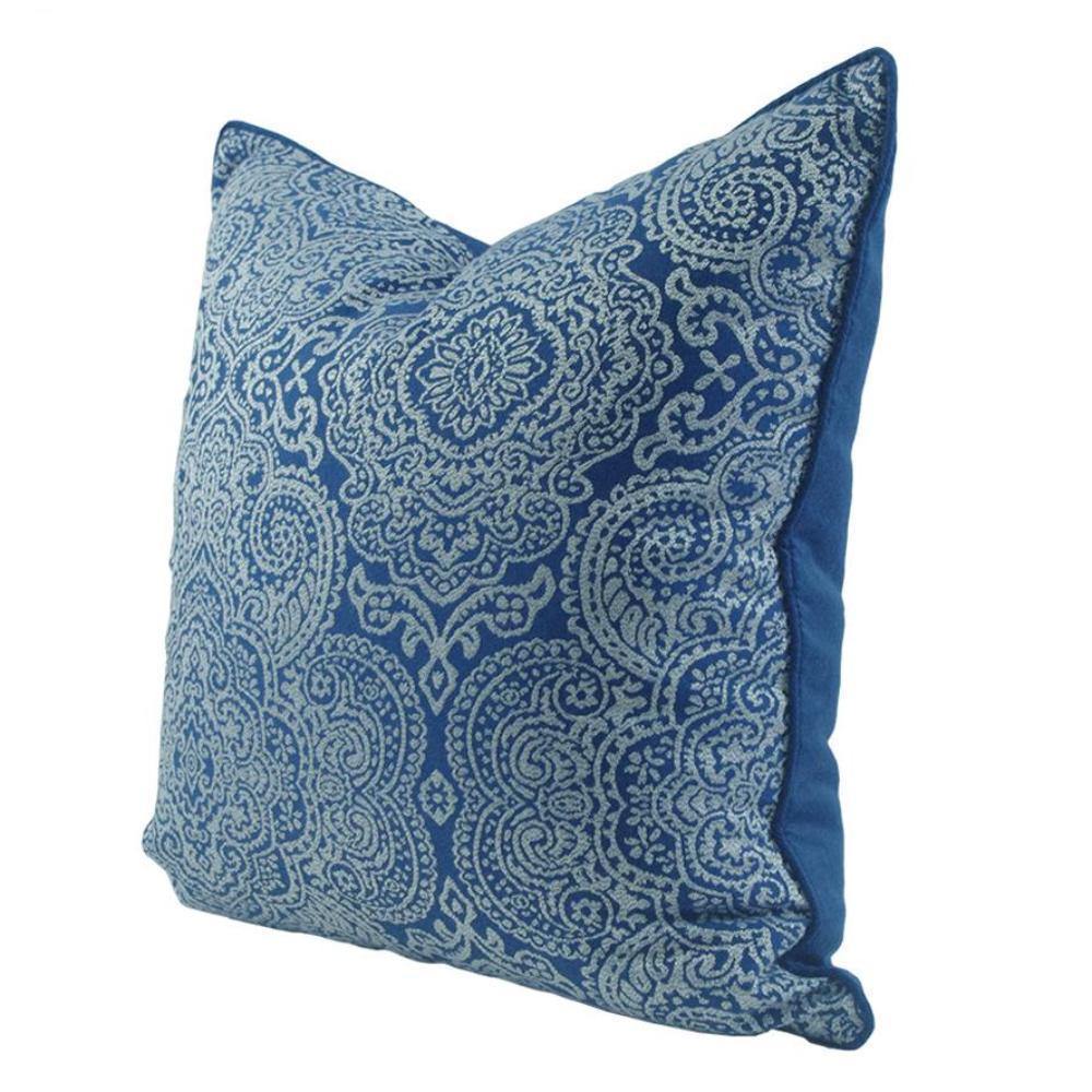 Classic Patterned Blue Cushion Cover - Nordic Side - 