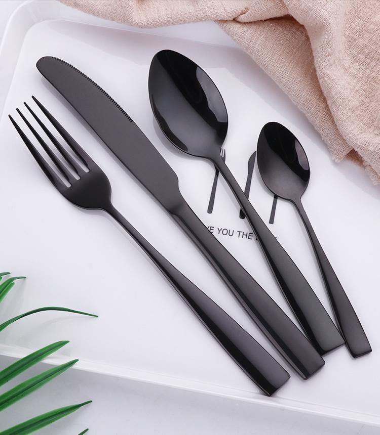 4 Coloured Modern Metal Cutlery Set - Nordic Side - 