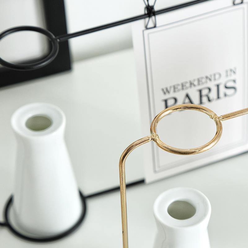 Nordic Iron Art Vase with Postcard Holder - Nordic Side - 