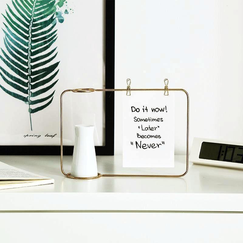 Nordic Iron Art Vase with Postcard Holder - Nordic Side - 