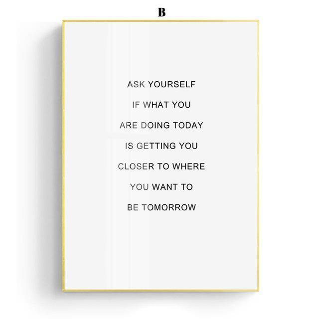 Marble with Gold Letter Wall Art - Nordic Side - 