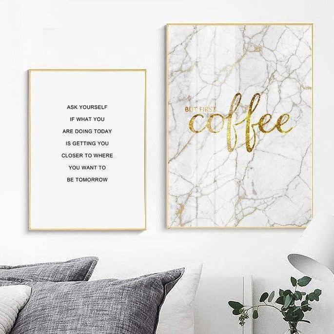 Marble with Gold Letter Wall Art - Nordic Side - 