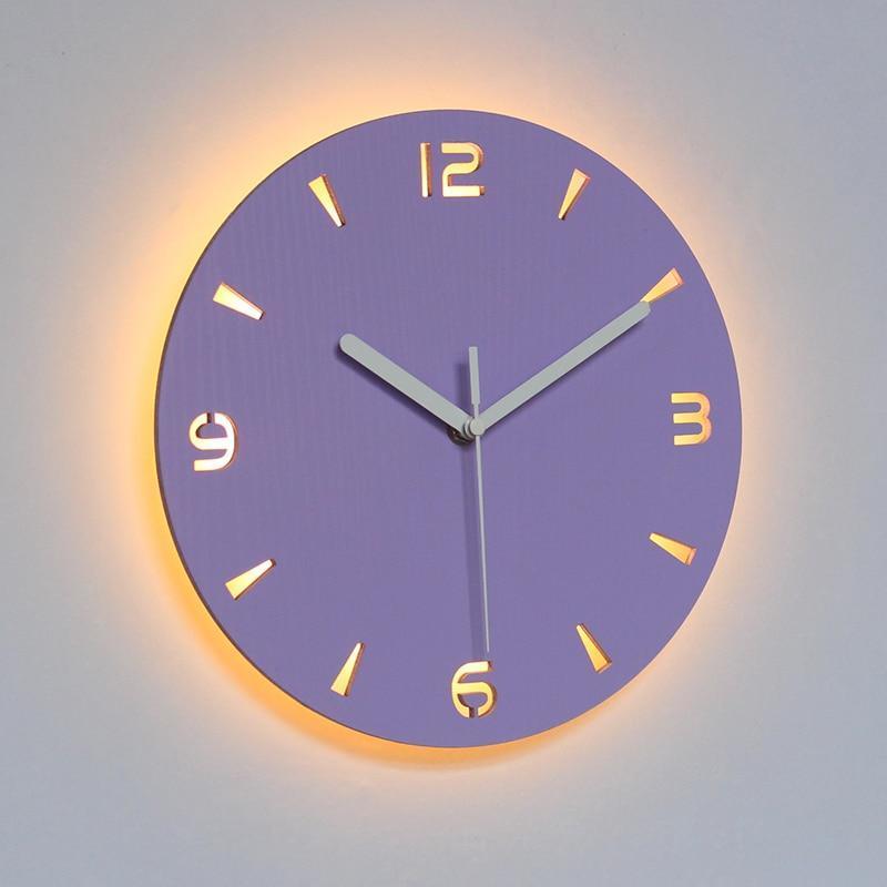 Oriana - LED Back Light Silent Clock - Nordic Side - 05-14, feed-cl0-over-80-dollars, modern-lighting, modern-wall-clock