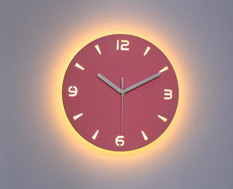 Oriana - LED Back Light Silent Clock - Nordic Side - 05-14, feed-cl0-over-80-dollars, modern-lighting, modern-wall-clock