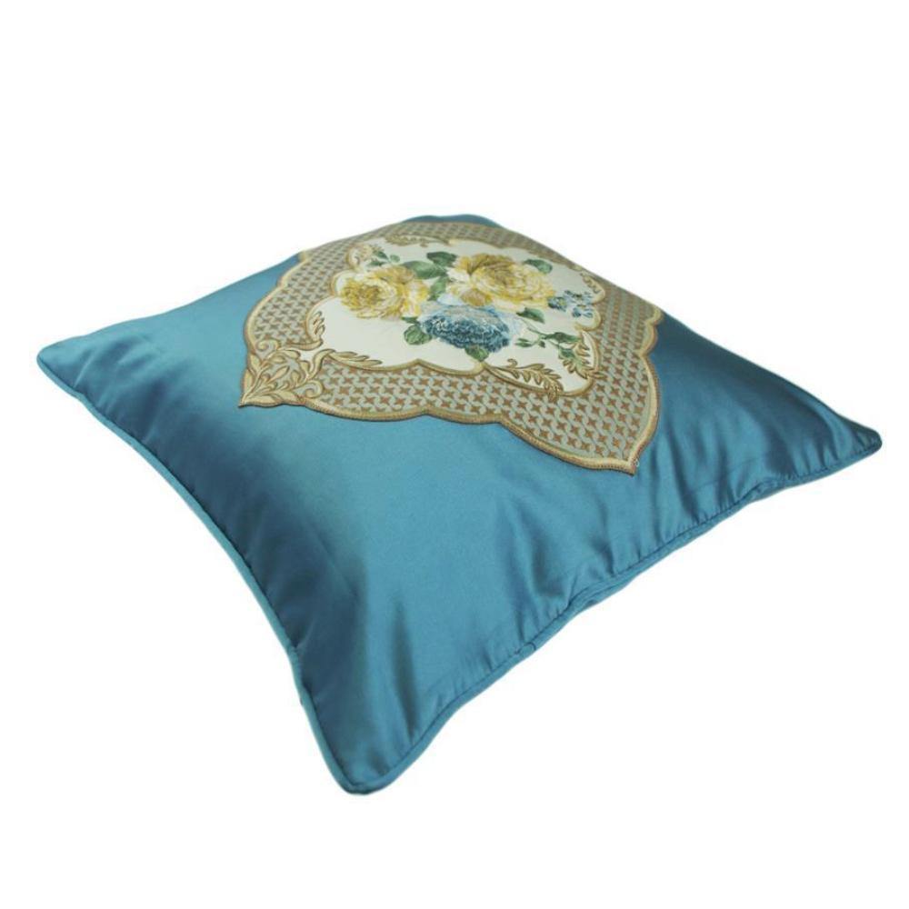 Blue Faux Silk Cushion Cover - Nordic Side - 