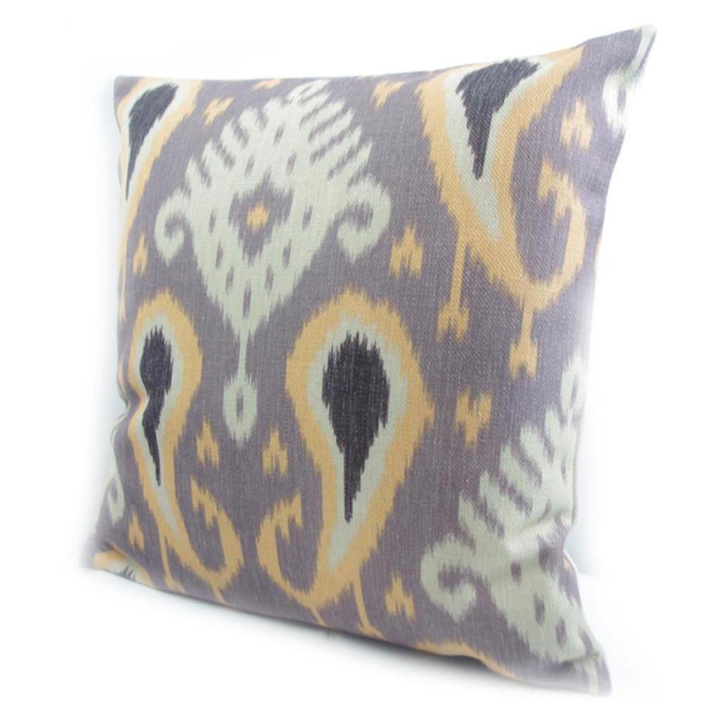 Digital Print Purple Ikat Pattern Cushion Cover - Nordic Side - 