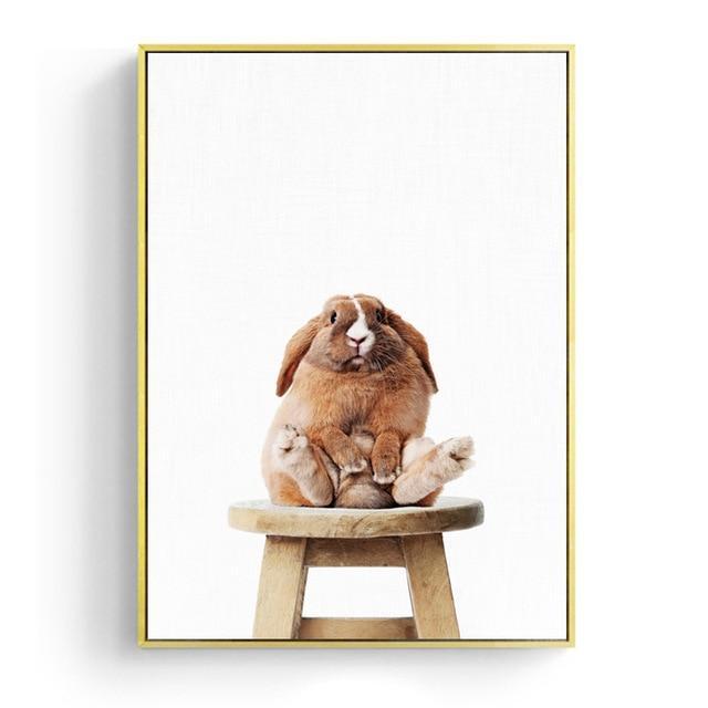 Rabbit On Stool - Nordic Side - 