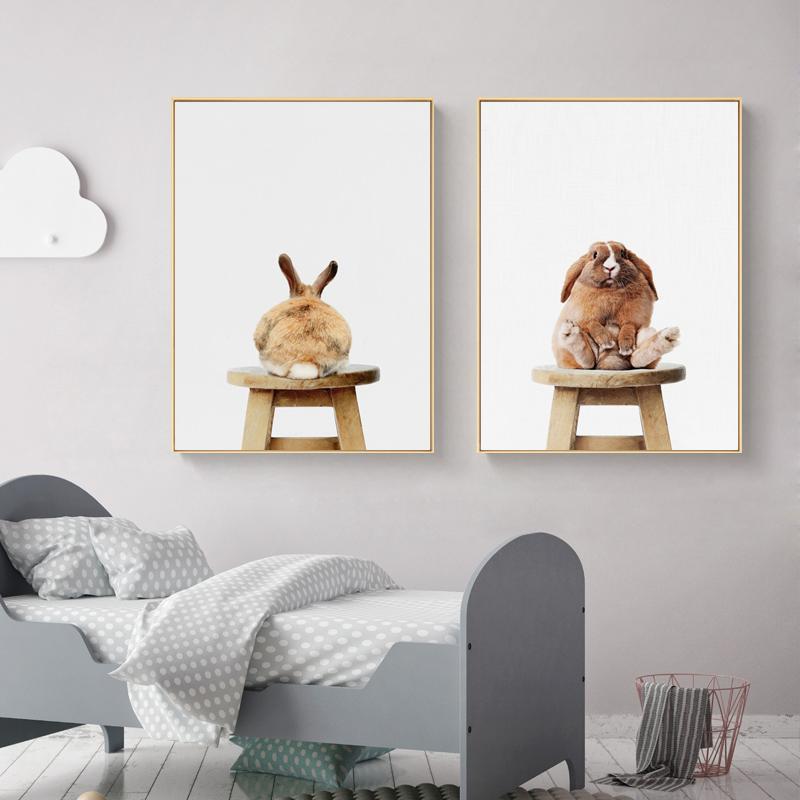 Rabbit On Stool - Nordic Side - 