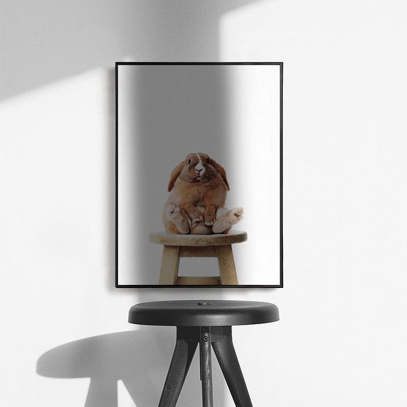 Rabbit On Stool - Nordic Side - 