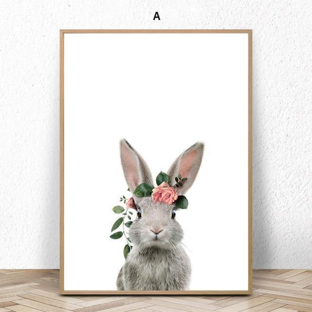 Baby Animals With Floral Hat - Nordic Side - 