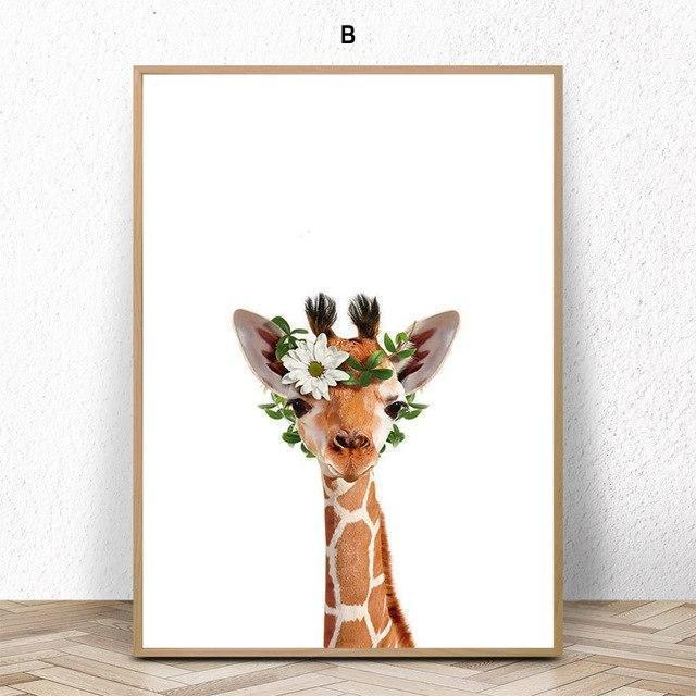 Baby Animals With Floral Hat - Nordic Side - 