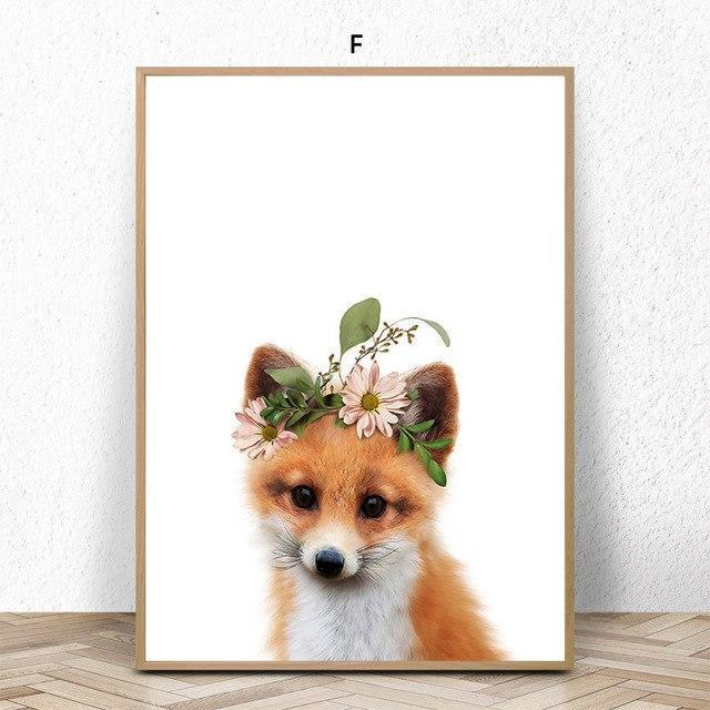 Baby Animals With Floral Hat - Nordic Side - 