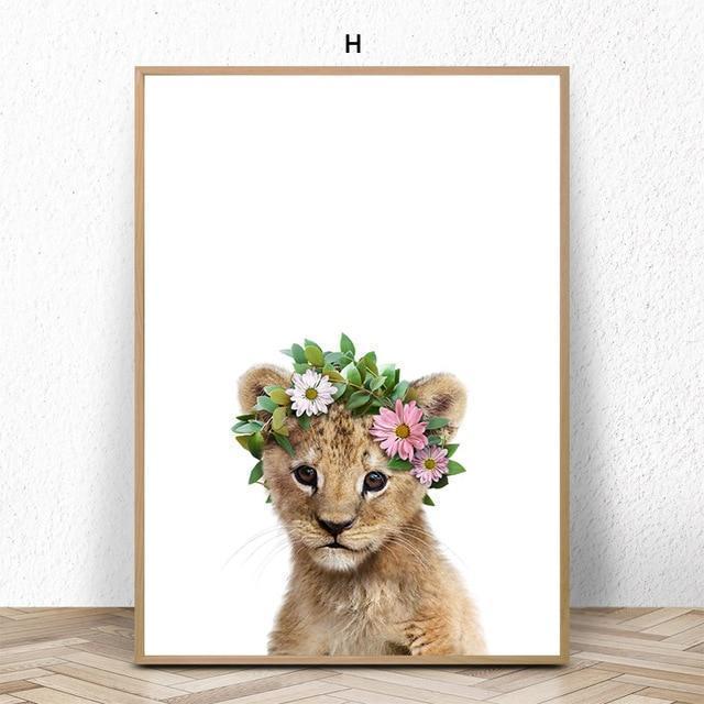 Baby Animals With Floral Hat - Nordic Side - 