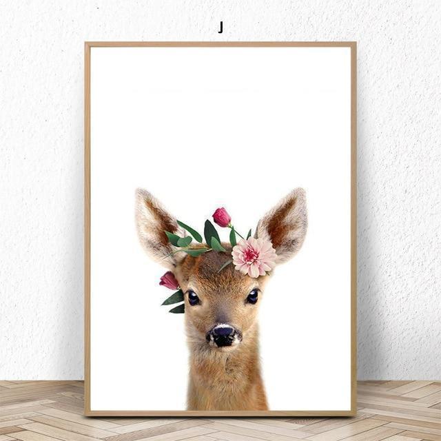 Baby Animals With Floral Hat - Nordic Side - 