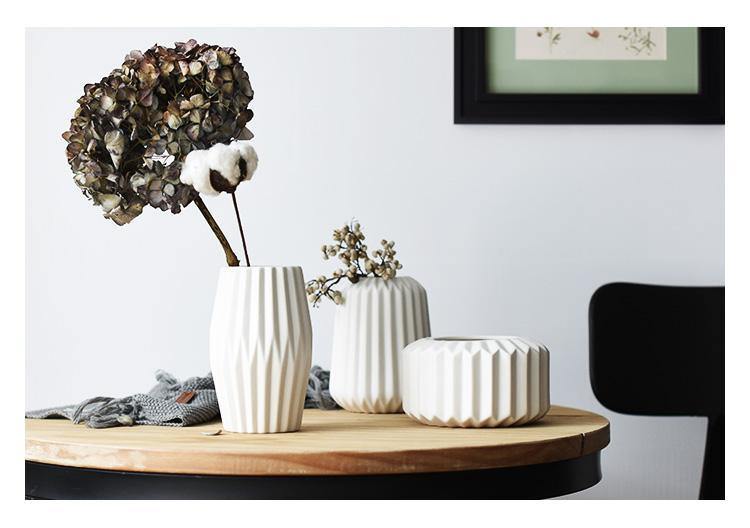 Origami Ceramic Vase (3piece) - Nordic Side - 