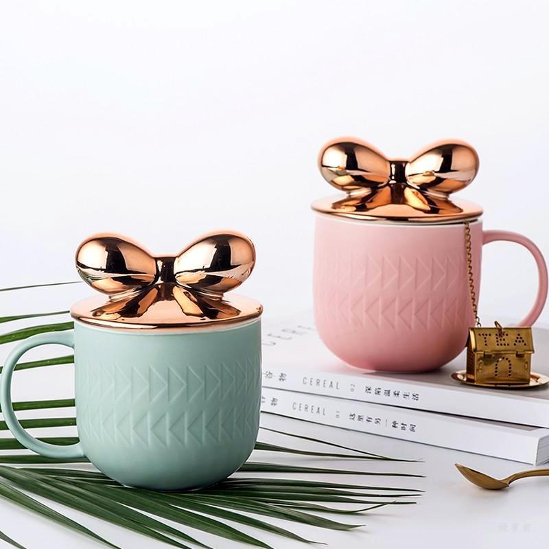 Rose Gold Bow Cover Mug - Nordic Side - 