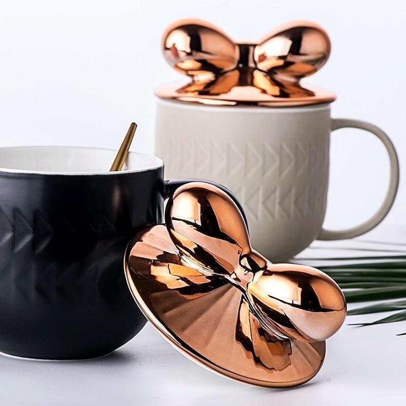 Rose Gold Bow Cover Mug - Nordic Side - 