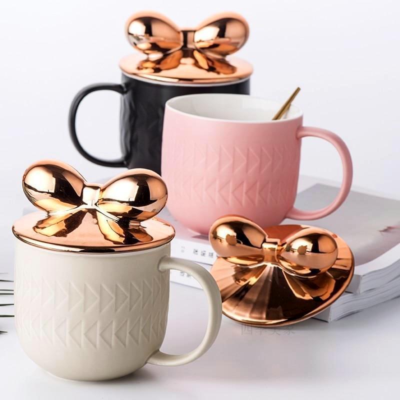 Rose Gold Bow Cover Mug - Nordic Side - 