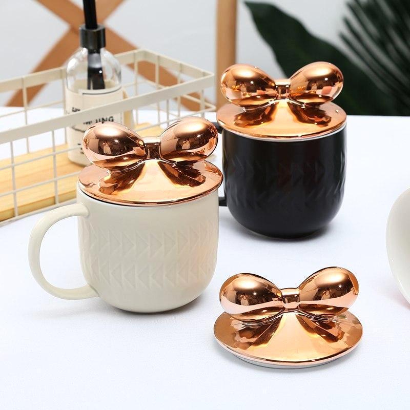 Rose Gold Bow Cover Mug - Nordic Side - 