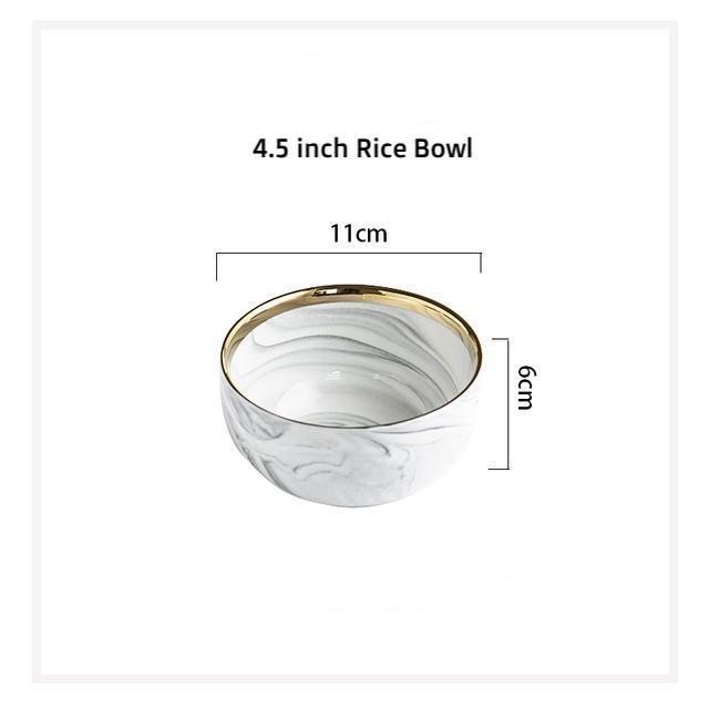 Golden Edge Marble Tableware - Nordic Side - 