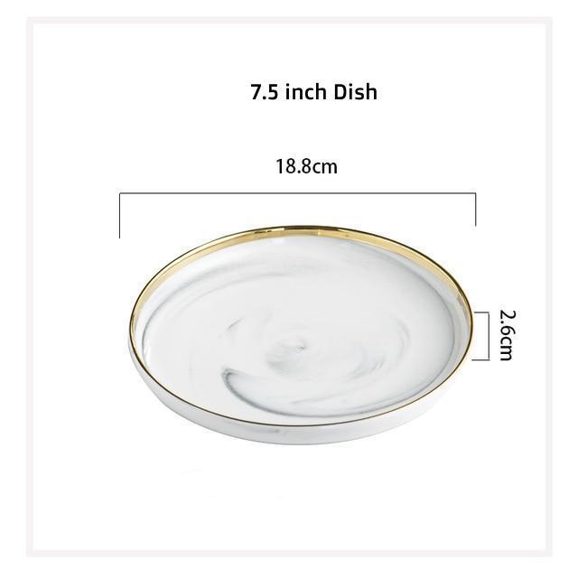 Golden Edge Marble Tableware - Nordic Side - 