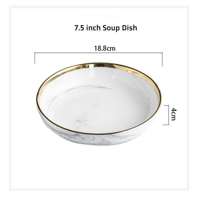 Golden Edge Marble Tableware - Nordic Side - 
