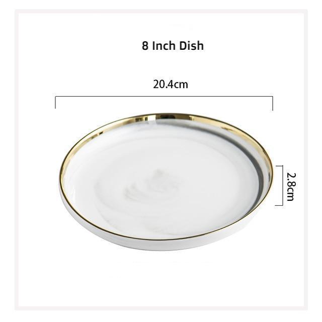 Golden Edge Marble Tableware - Nordic Side - 