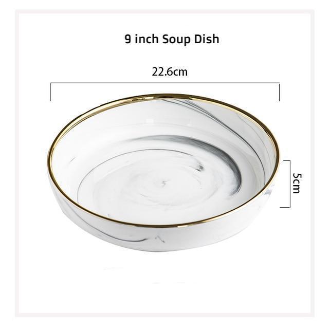 Golden Edge Marble Tableware - Nordic Side - 