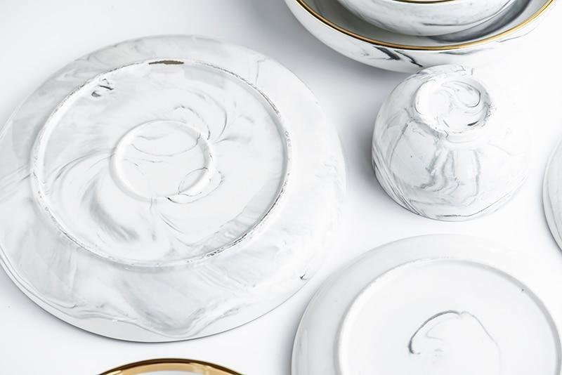 Golden Edge Marble Tableware - Nordic Side - 