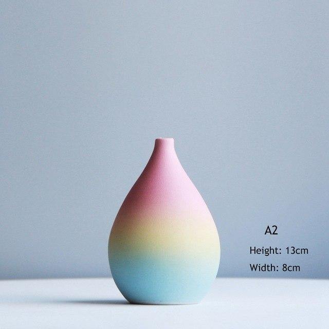 Rainbow Print Ceramic Vase - Nordic Side - 