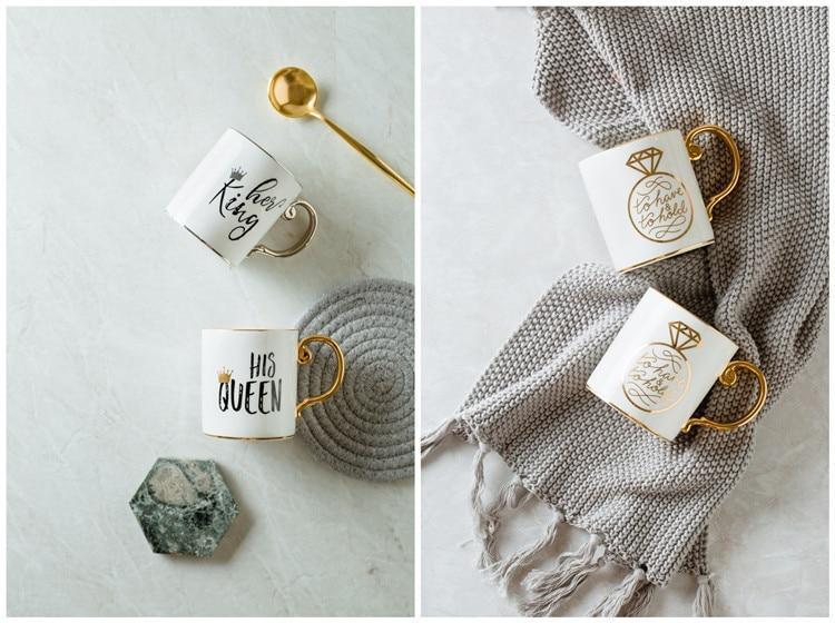 Golden Handle Mugs with Letter - Nordic Side - 