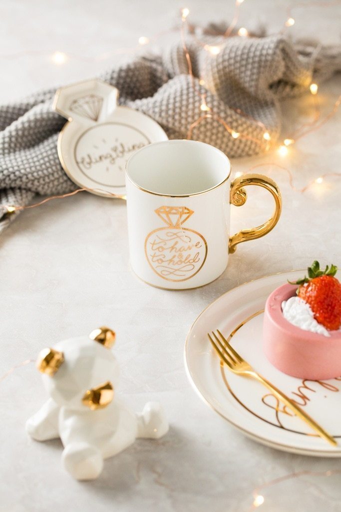 Golden Handle Mugs with Letter - Nordic Side - 