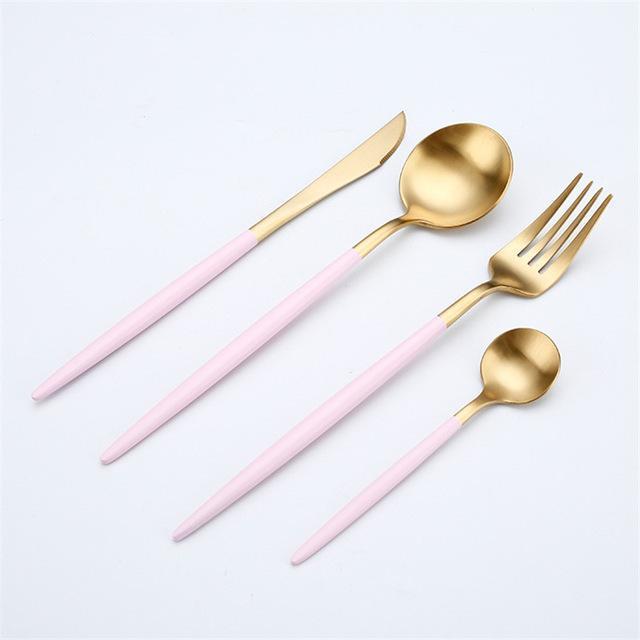 Metal Cutlery (4Pieces Set, 13 Colors) - Nordic Side - 