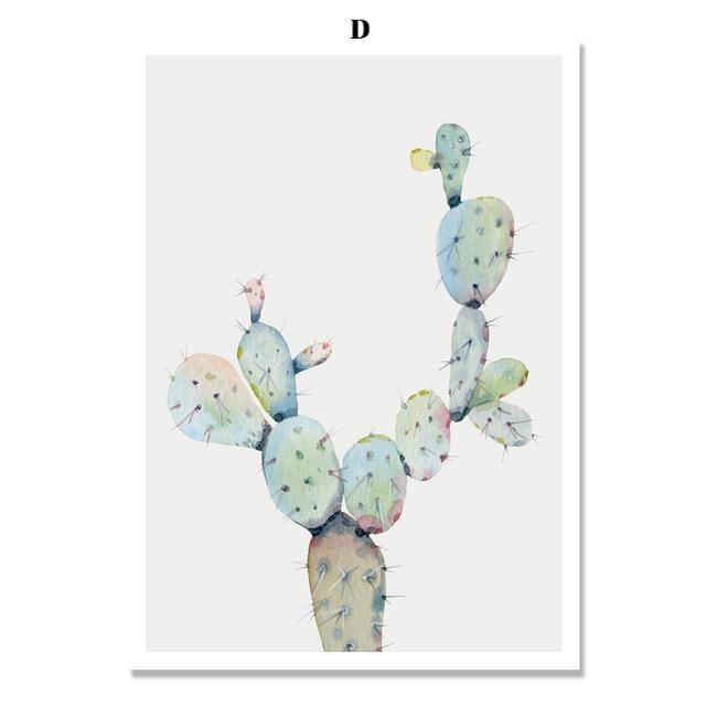Watercolour Succulent Plants - Nordic Side - 
