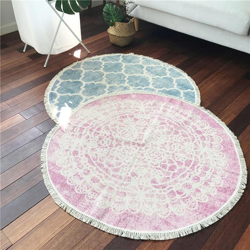 Ember - Vintage Distressed Cotton Rug - Nordic Side - 04-23, cotton-rug, feed-cl0-over-80-dollars, geometric-rug, modern, modern-nordic, modern-rug, nordic, round-rug