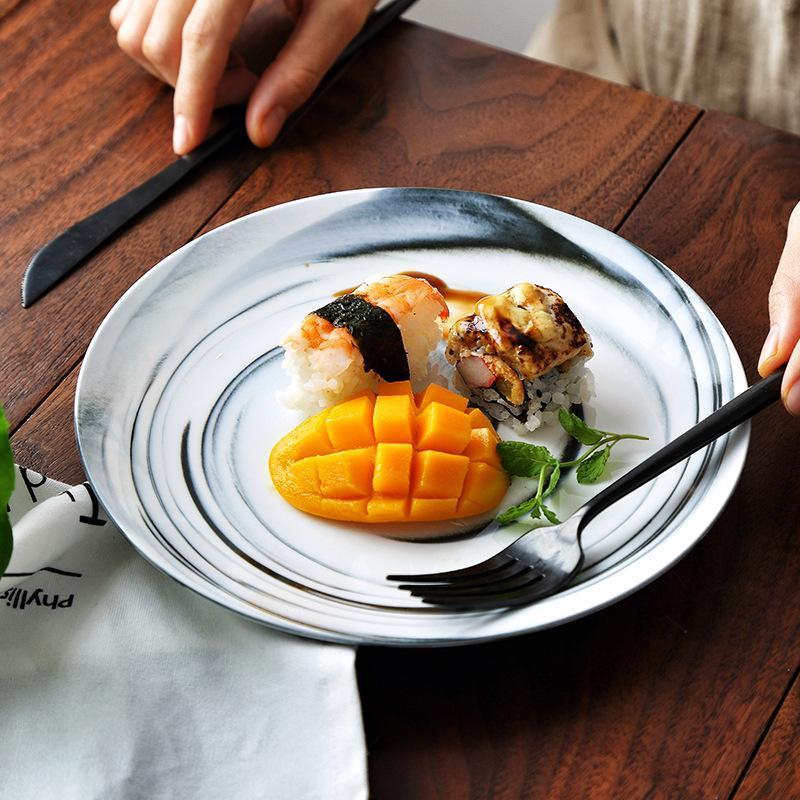 Pink & Grey Marble Plates - Nordic Side - 