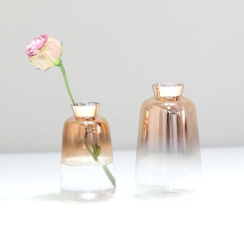 Gradient Rose Gold Glass Vase - Nordic Side - 