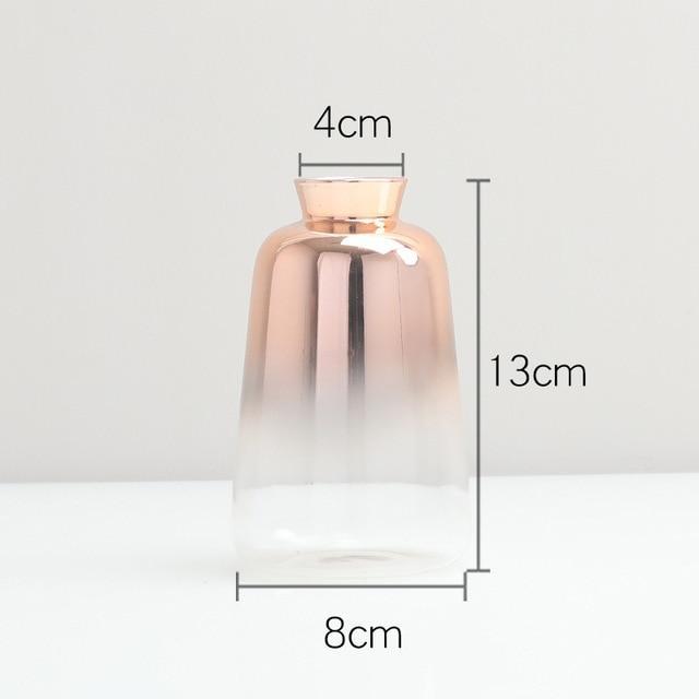 Gradient Rose Gold Glass Vase - Nordic Side - 