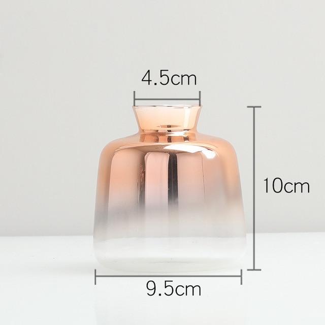 Gradient Rose Gold Glass Vase - Nordic Side - 
