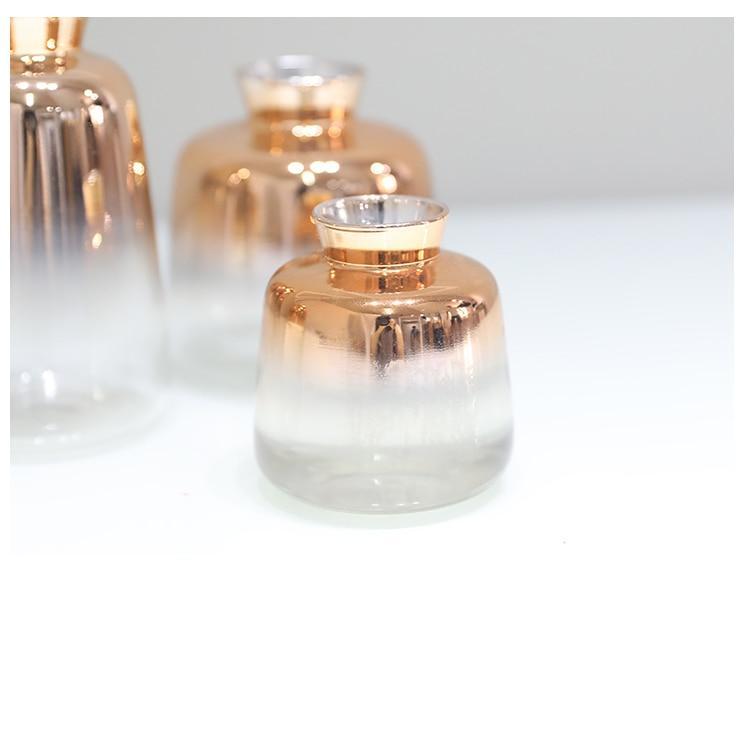 Gradient Rose Gold Glass Vase - Nordic Side - 