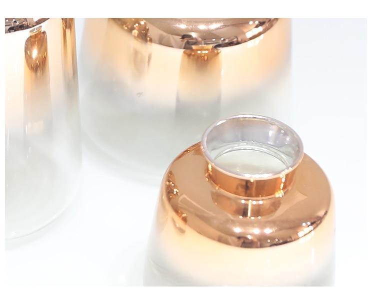 Gradient Rose Gold Glass Vase - Nordic Side - 