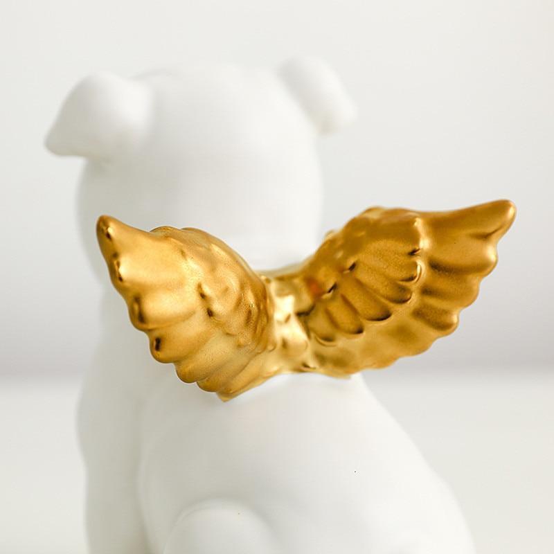 Ceramic Angel Dog Ornament - Nordic Side - 