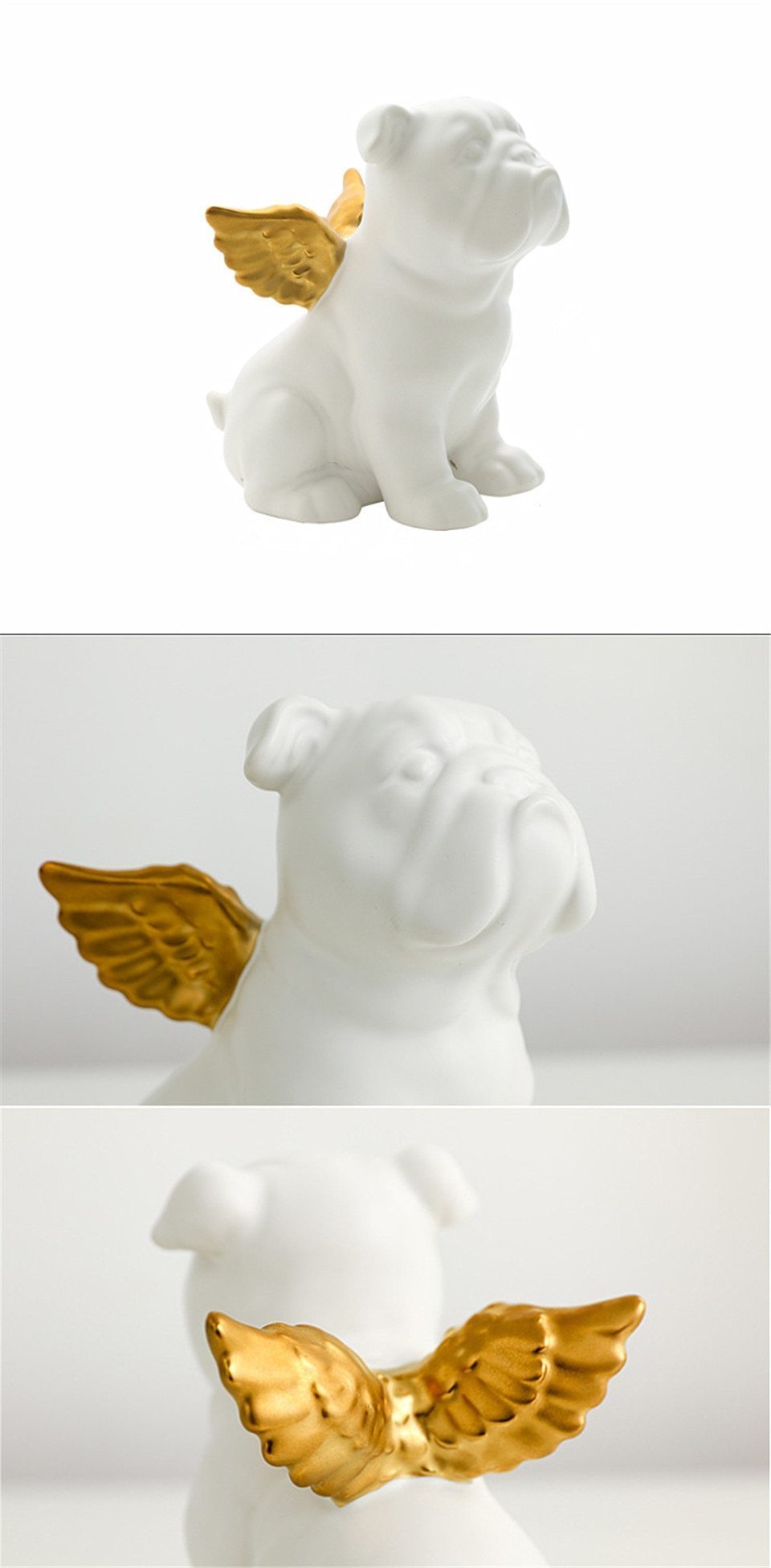 Ceramic Angel Dog Ornament - Nordic Side - 