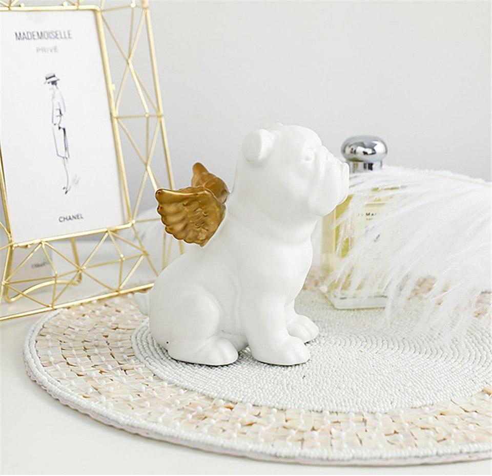 Ceramic Angel Dog Ornament - Nordic Side - 
