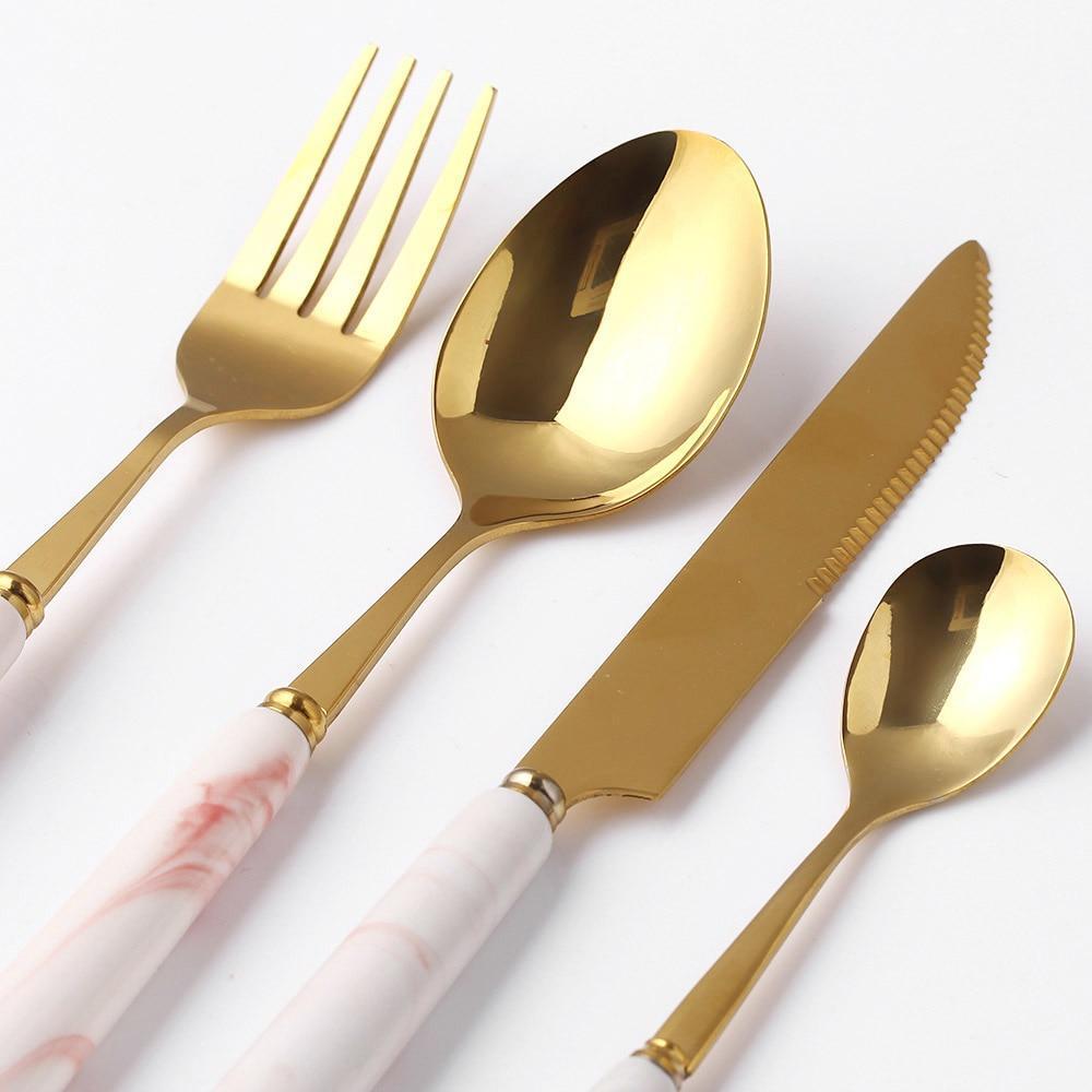 Marbled Ceramic Handle Cutlery - Nordic Side - 