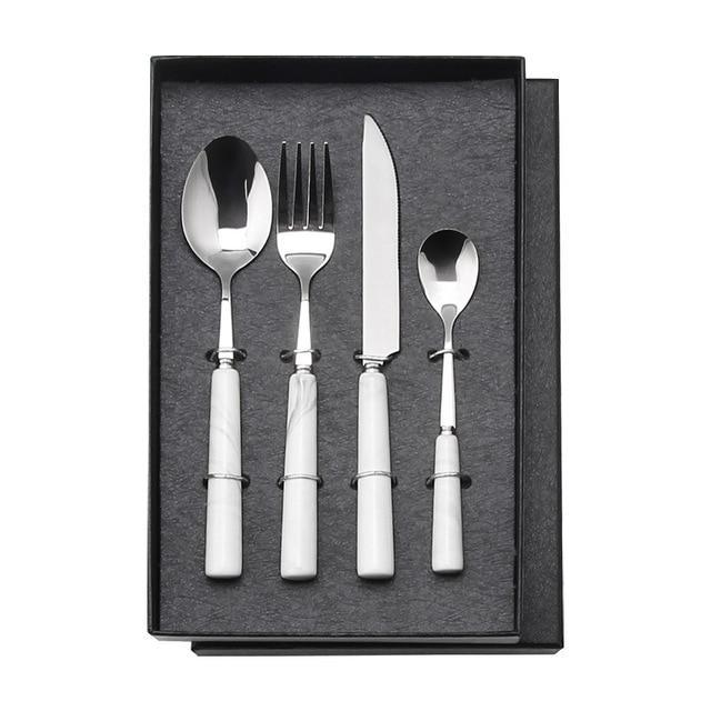 Marbled Ceramic Handle Cutlery - Nordic Side - 