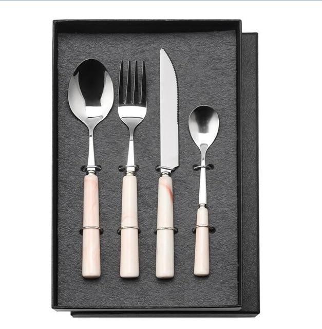 Marbled Ceramic Handle Cutlery - Nordic Side - 