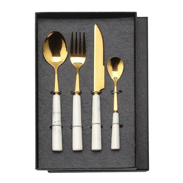 Marbled Ceramic Handle Cutlery - Nordic Side - 