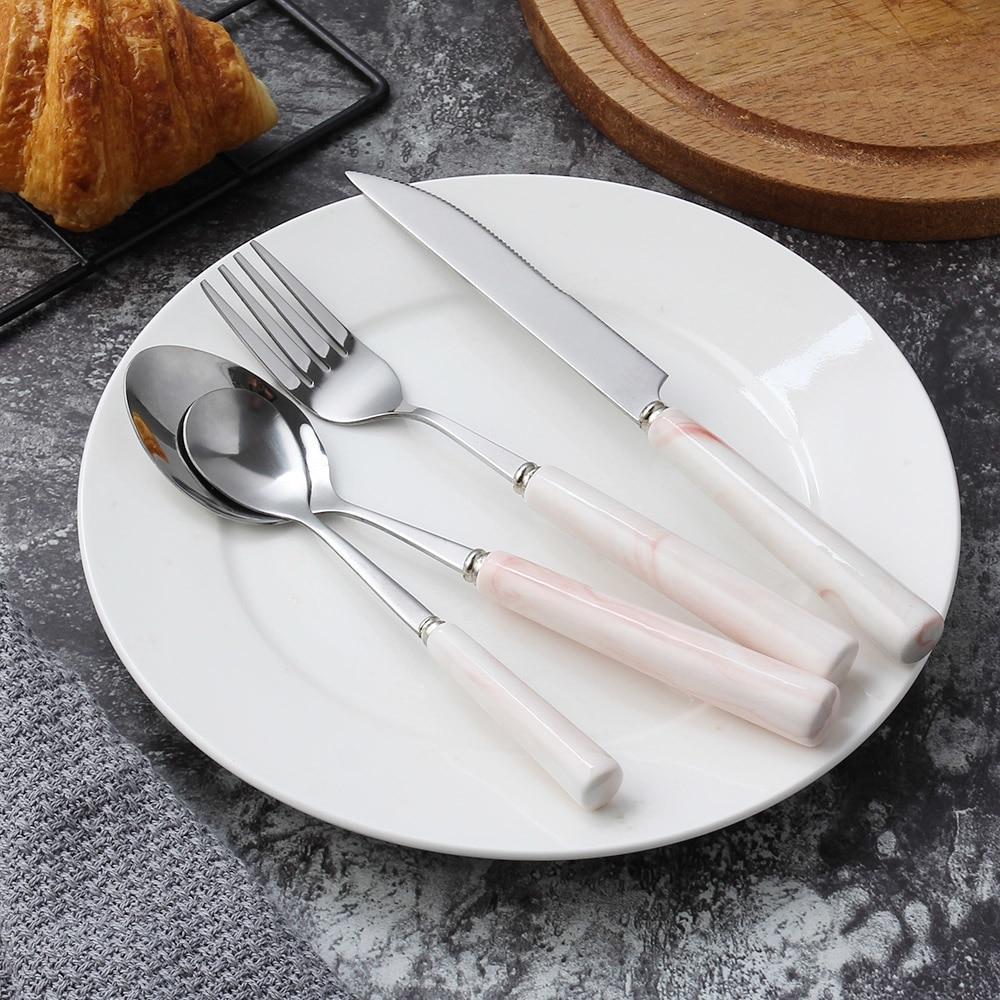 Marbled Ceramic Handle Cutlery - Nordic Side - 